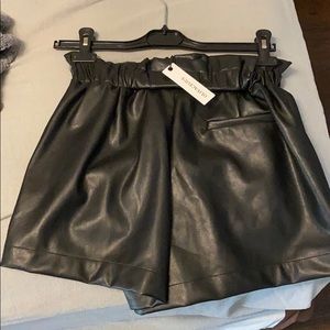Black Leather Shorts